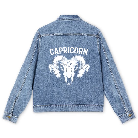 Capricorn Zodiac Sign Tarot Card Reader Men's Denim Jackets