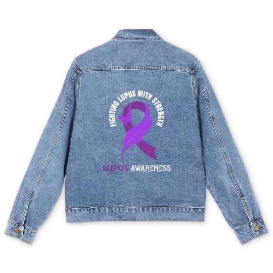 Lupus Awareness Lupus Fighter Men's Denim Jackets