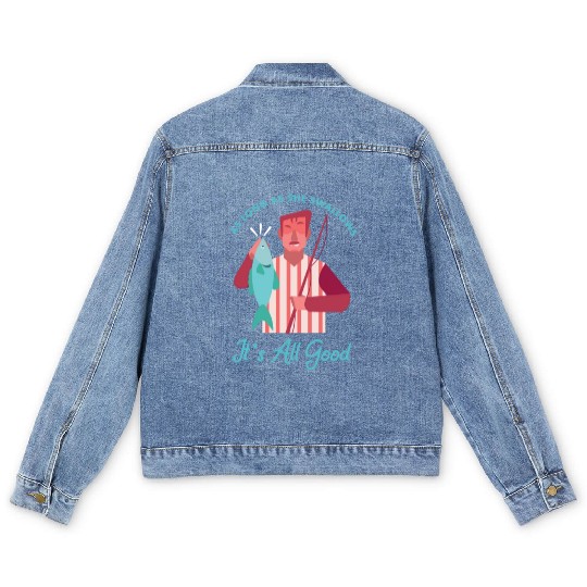 Novelty Fisherman Lake Fishermen Gift Long As She Men's Denim Jackets