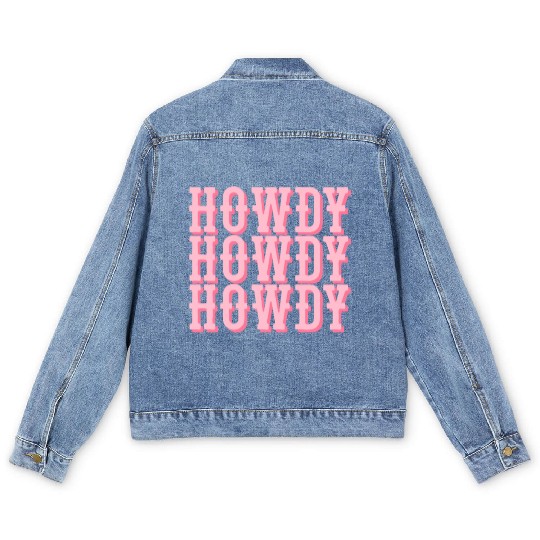 Howdy Western Cowgirl Rodeo Country Southern Howdy Men's Denim Jackets