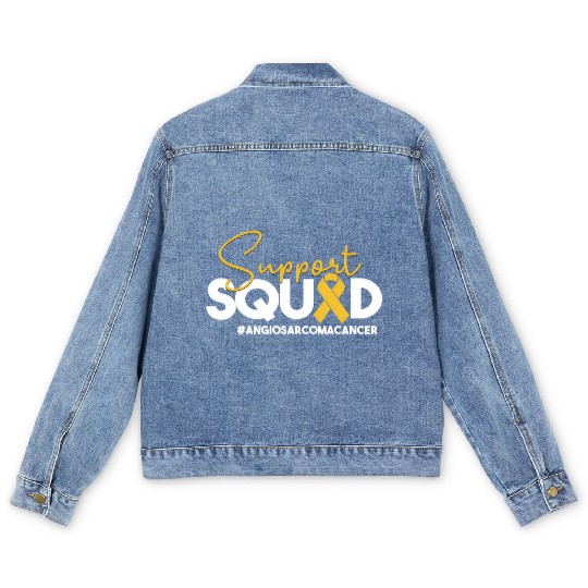Support Squad Chemo And Caregivers Men's Denim Jackets
