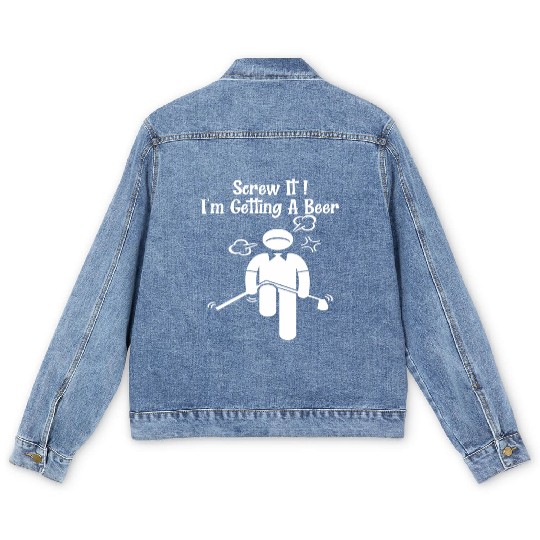 Golf Beer Golfer Father Day Mother Day Men's Denim Jackets