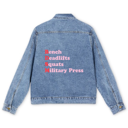 Bench Deadlifts Squats Military Press Men's Denim Jackets