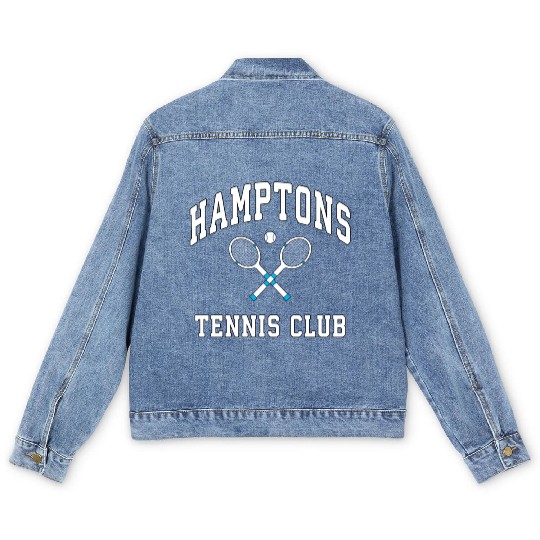 Hamptons Tennis Club Preppy New York Montauk Varsi Men's Denim Jackets