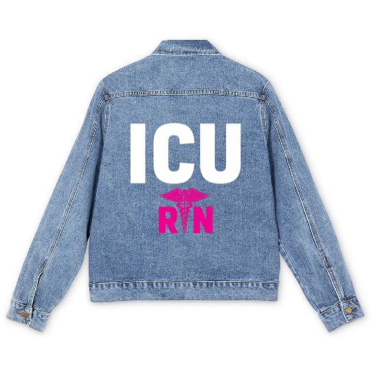 Icu Registered Nurse Intensive Care Unit Rn Staff Men's Denim Jackets