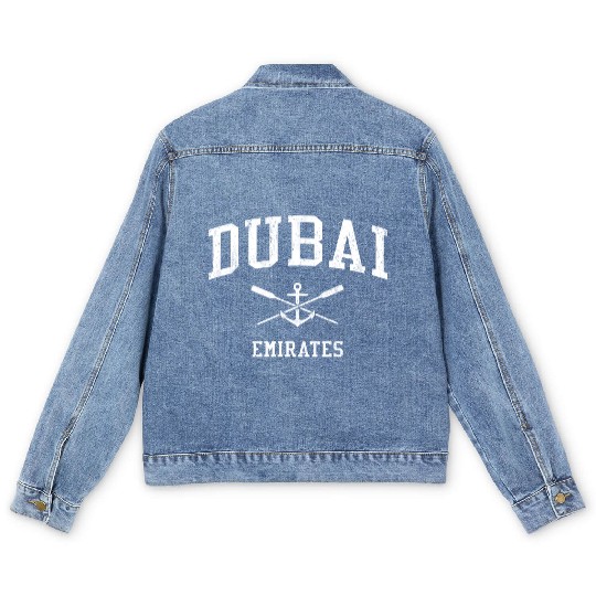 Dubai Crossed Oars Boat Anchor Sports Men's Denim Jackets