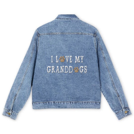 I Love My Granddogs Dog Grandpa Grandma Men's Denim Jackets