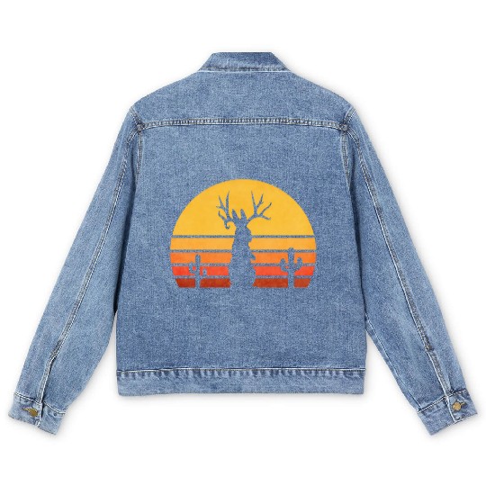 Eighties Jackalope Cryptid Rabbit Men's Denim Jackets
