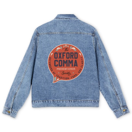 The Oxford Comma Preservation Society Team Oxford Men's Denim Jackets