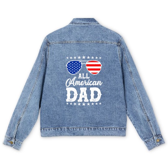4th Of July Patriotic American Dad Us Men's Denim Jackets