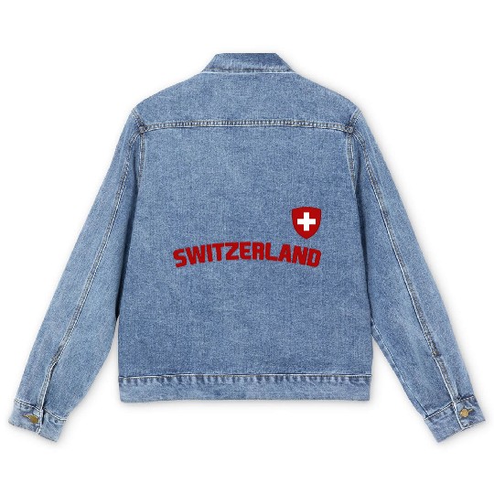 Switzerland Flag Swiss Pride International Country Men's Denim Jackets