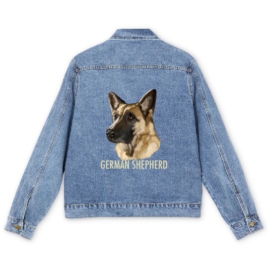 German Shepherd Dog Men's Denim Jackets
