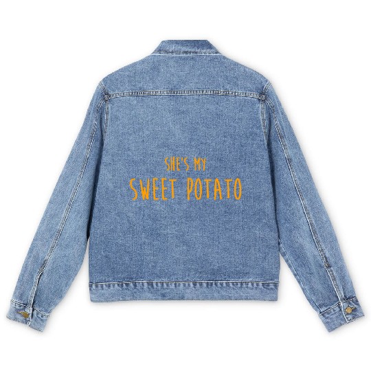 Shes My Sweet Potato For Him And Her Men's Denim Jackets