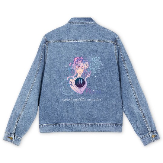 Pisces Zodiac Sign Pisces Horoscope Astrology Men's Denim Jackets