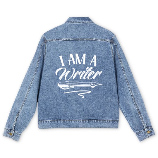 I Am A Writer Job Writing Author Write Men's Denim Jackets
