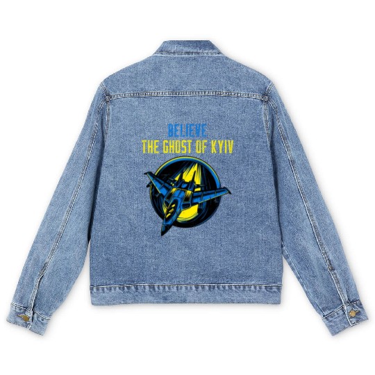 The Ghost Of Kyiv Believe Ukraine I Stand With Ukr Men's Denim Jackets