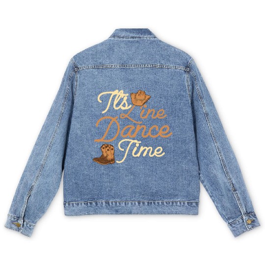 It's Line Dance Time Western Country Music Men's Denim Jackets