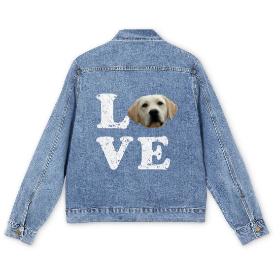 I Love My Yellow Lab Labrador Retriever Dog Men's Denim Jackets