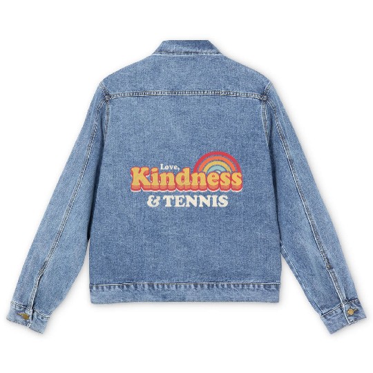 Tennis Love Kindness And Tennis Men's Denim Jackets