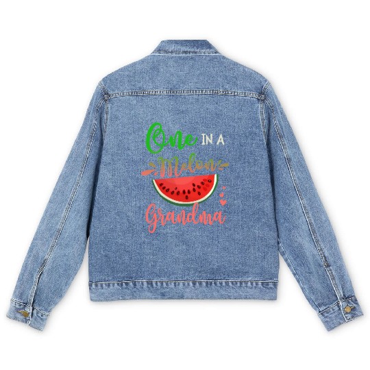 Family One In A Melon Grandma Party Family Men's Denim Jackets