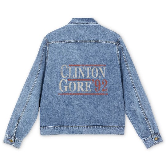 Distressed Bill Clinton Al Gore 1992 Men's Denim Jackets