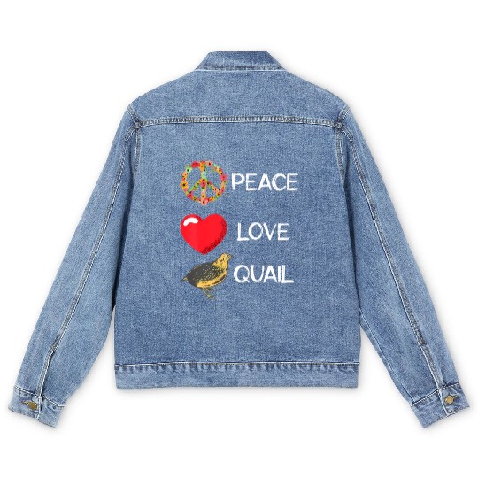Quail Birds Lover Love Peace Quail Japanese Quail Men's Denim Jackets