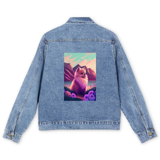 Pomeranian Nature Men's Denim Jackets