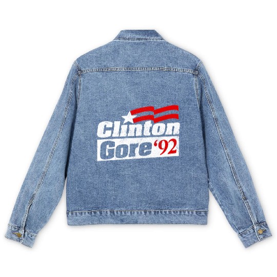 Clinton Gore Bill Clinton 92 Elect Men's Denim Jackets