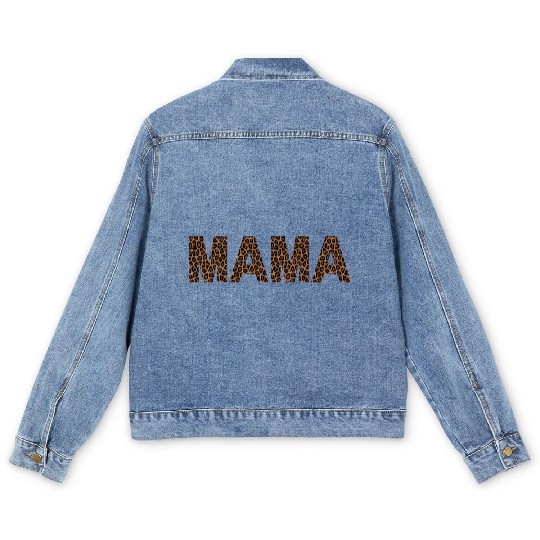 Mama mother's day Leopard design Men's Denim Jackets