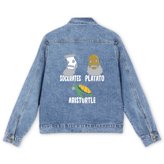 Philosophy Socrates Plato Aristotle Meme For Philo Men's Denim Jackets