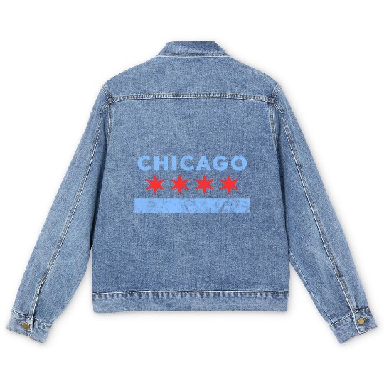 Chicago - Chicago Flag Men's Denim Jackets