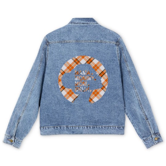 Mama Mommy Mom Bruh,beautiful plaid pajamas Men's Denim Jackets