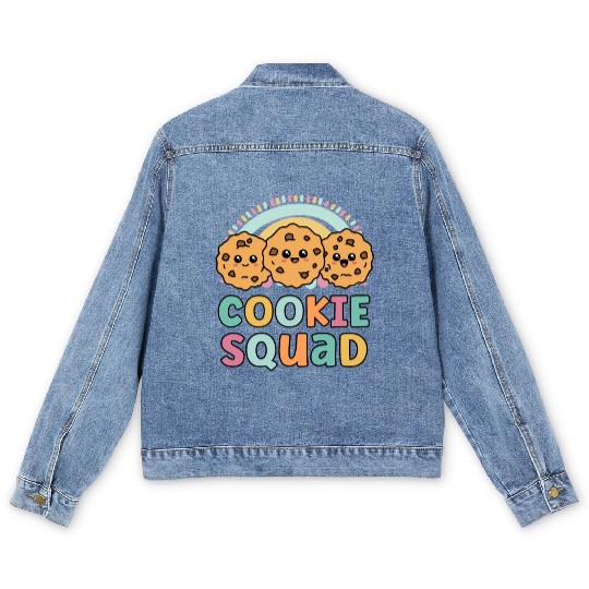 Cookie Squad Funny Matching For Girls Cookie Lover Men's Denim Jackets