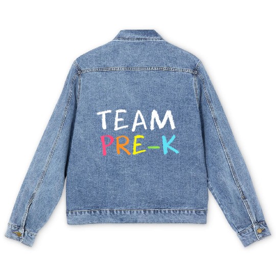 Team Pre K Teacher Back To School Top Men's Denim Jackets