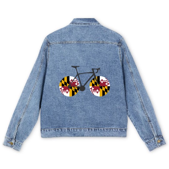 Maryland Flag Cycling Men's Denim Jackets