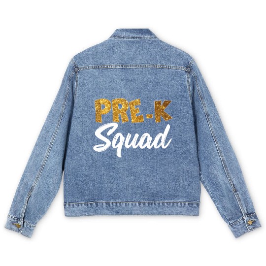 Team Pre K Teacher Back To School s Top Men's Denim Jackets