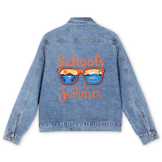 Substitute Teacher Life Hello Summer Tie Dye Summe Men's Denim Jackets