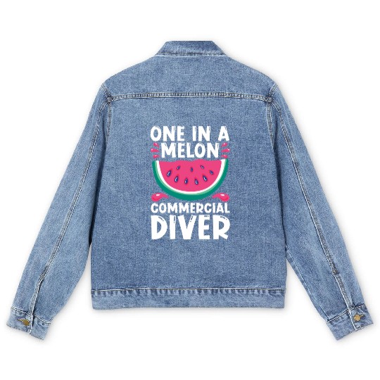 Diving Diver Melon Commercial Diving Men's Denim Jackets