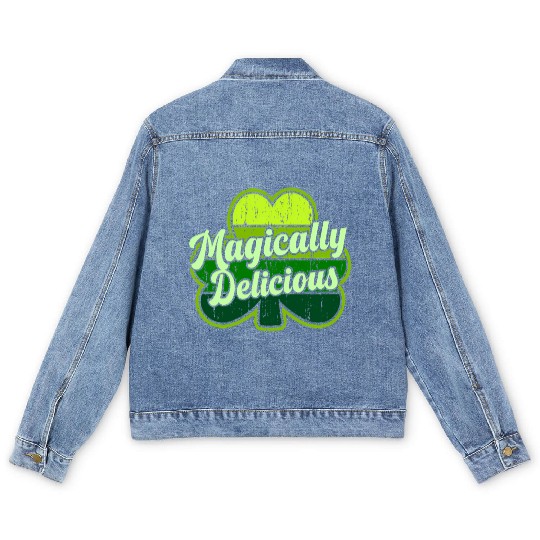 St Patric Day 2021 Magically Delicious Luck Men's Denim Jackets