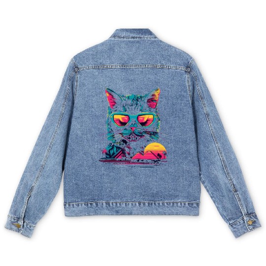Cool Cat Ever Men's Denim Jackets