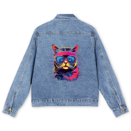 80s Cat Style Men's Denim Jackets