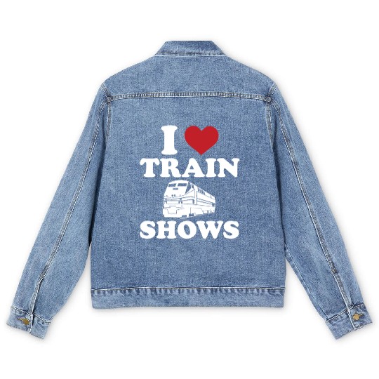 I Love Train Shows Men's Denim Jackets