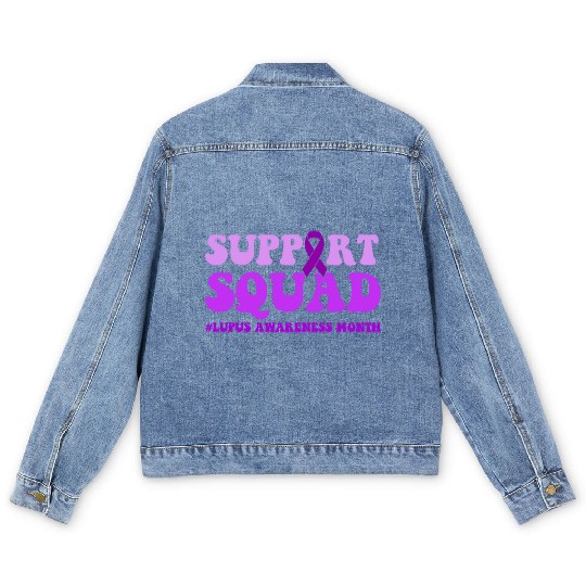 In May We Wear Purple Lupus Awareness Month Men's Denim Jackets