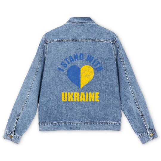 Support Ukraine I Stand With Ukraine Ukrainian Men's Denim Jackets
