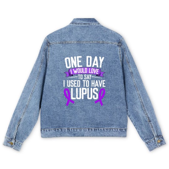 Lupus Awareness Month Purple Ribbon I Used To Men's Denim Jackets