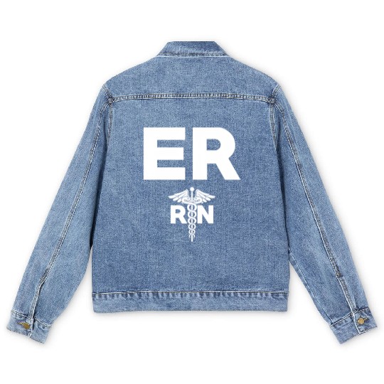 Emergency Room Registered Nurse Hotal Rn Staff Men's Denim Jackets