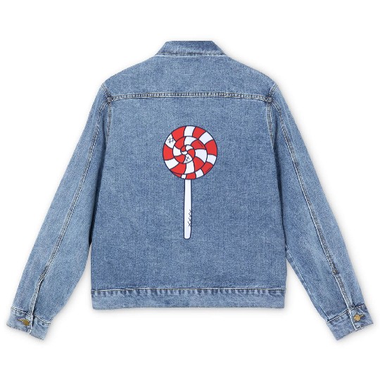 Lollipop Rainbow Sucker Candy Men's Denim Jackets