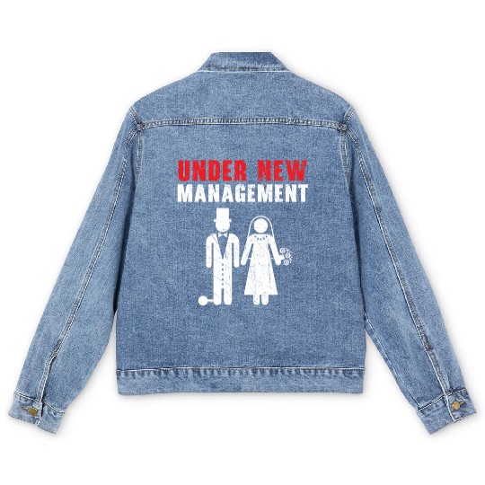 Bride And Groom Wedding Day Marriage Just Married Men's Denim Jackets