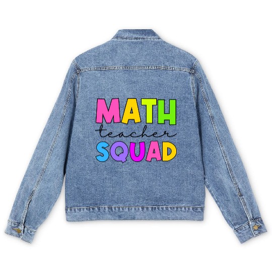 Math Teacher Squad Men's Denim Jackets