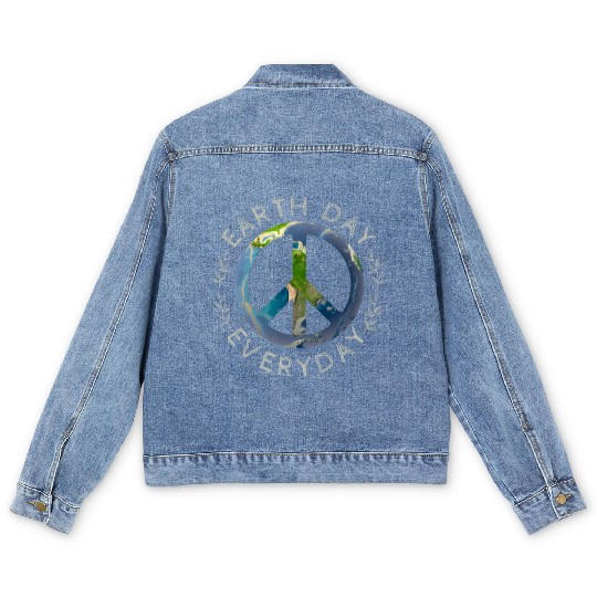 Earth Day Everyday World Global Peace On Earth Men's Denim Jackets